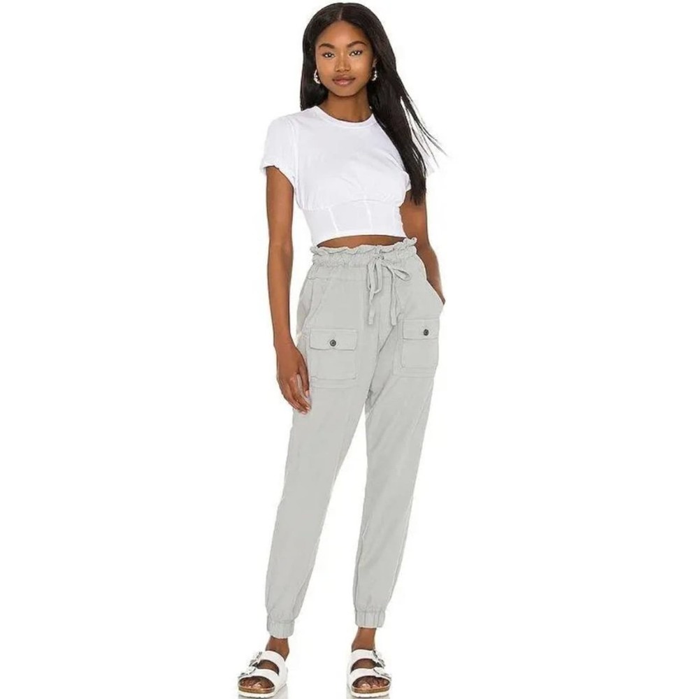 NSF Jogger Pants Beaudry Pale Gray Joggers High Waist Small